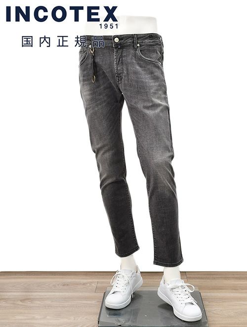 インコテックス　ブルーディヴィジョン　デニムパンツ　ストレッチジーンズ　コットンツイル　ブラックウォッシュ