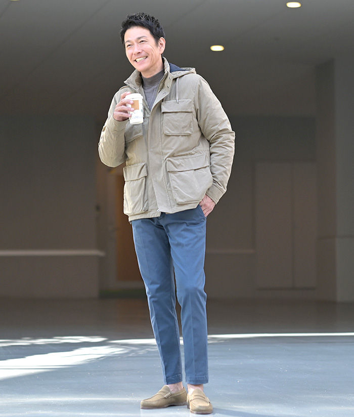 ミリタリーテイストを上品に。
