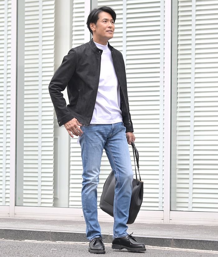 イケオジ必見!レザー×デニムの王道スタイル