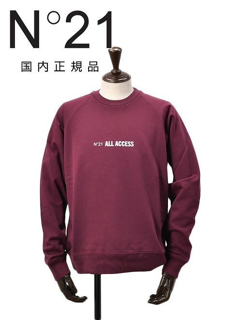 ヌメロ　バスクシャツ　長袖　トレーナー　ラグランスリーブ　ワイン　クルーネック　リラックスフィット