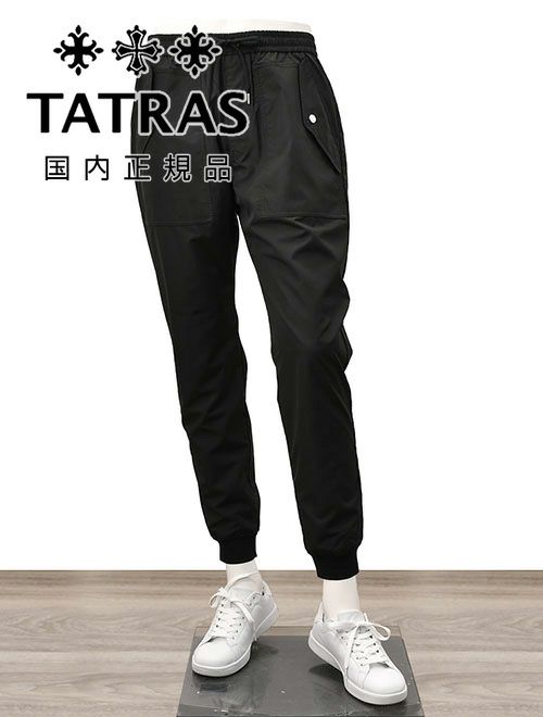 タトラス　ジョガーパンツ　イージーパンツ　ポリエステル　ブラック　黒　レギュラーテーパード