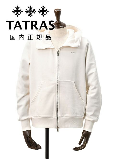 タトラス　ジップアップパーカー　スウェットパーカー　フェルダ　FELDA　シルケットコットン　オフホワイト