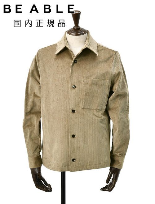ビーエイブル　シャツアウター　シャツブルゾン　LEROY　リロイ　ストレッチコーデュロイ　ベージュ