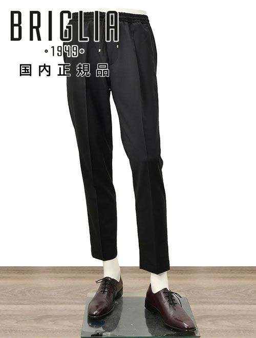 ブリリア　イージースラックス　ウィンブルドン　WIMBLEDONS　ウールパンツ　Marzotto社製ウール生地　ブラック