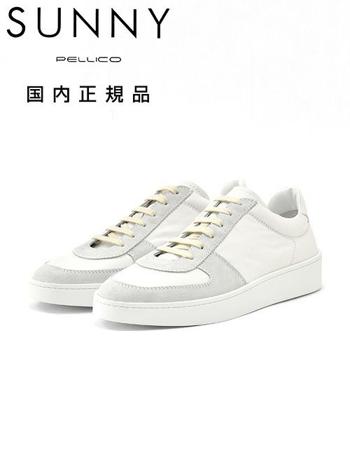 ペリーコサニー　レザースニーカー　レースアップシューズ　M009モデル　ジャーマントレーナー　オフホワイト　白