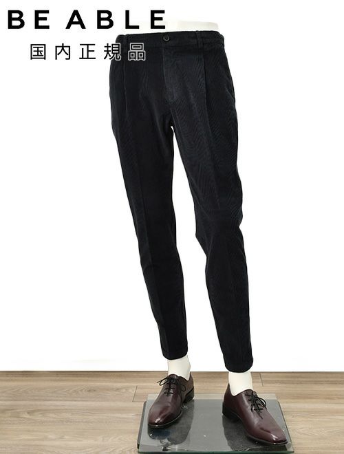 ビーエイブル　コーデュロイパンツ　リッカルド　RICCARDO　ストレッチコーデュロイ　ブラック　黒