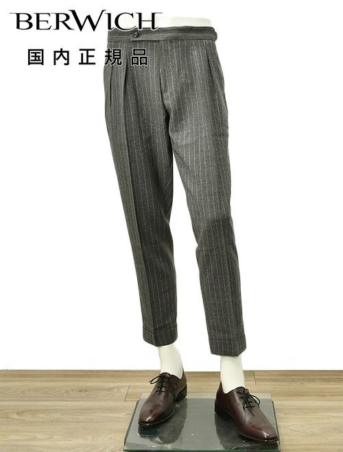 ベルウィッチ　スラックス　SCOTCH　スコッチ　グレー×ホワイト　ワイドテーパード　クロップド丈