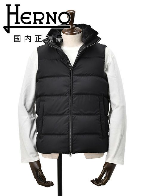 ヘルノ　ダウンベスト　ポーラテック　POLAR-TECH　マットポリエステル生地　ブラック　黒