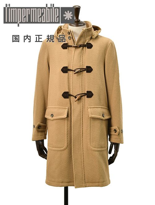 リンペルメアビレ　ダッフルコート　ミドル丈アウター　ウールキャバリーツイル　MONT　オレンジブラウン　トグルフロント