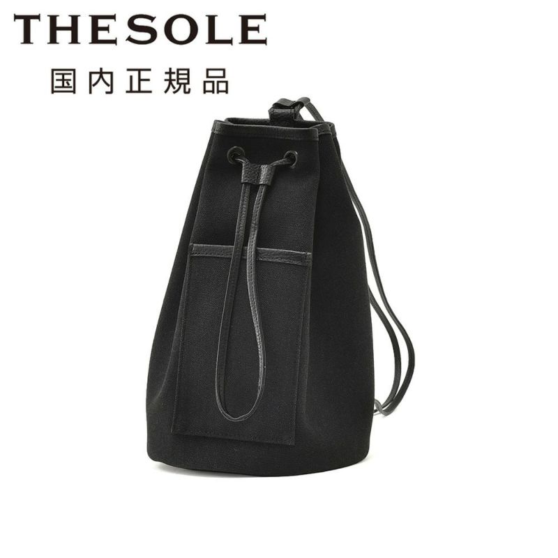 ザソール　3WAYショルダーバッグ　巾着バッグ　WILLIAM　キャンバス×カーフレザー　ブラック　福島ティアモ雄介氏監修