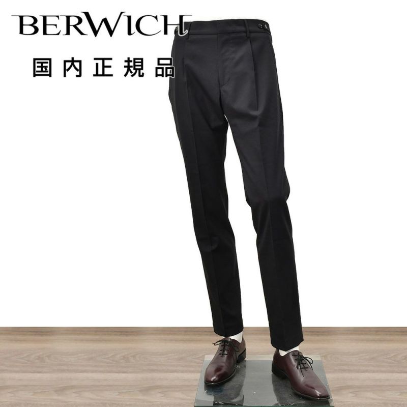 ベルウィッチ　スラックス　サマーウールパンツ　BERTO　ベルト　テクノウール生地　ブラック