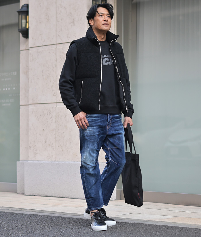 ラフに見せない休日デニムスタイル