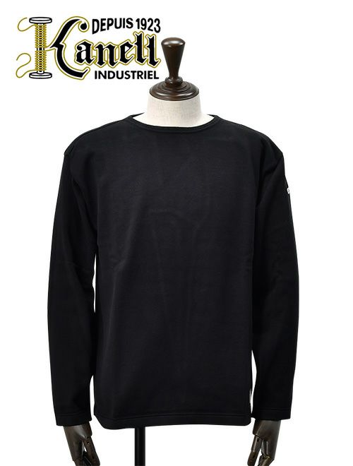 カネル　バスクシャツ　長袖ニットソー　ボナパルト　BONAPARTE　クルーネック　黒