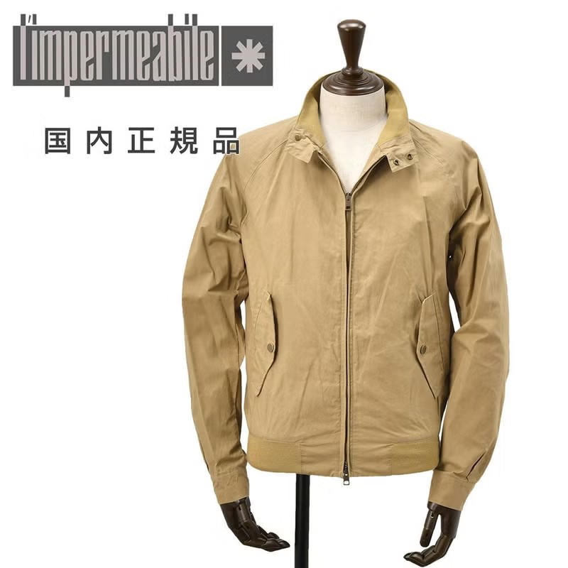 リンペルメアビレ　スタンドカラーブルゾン　フライトジャケット　FURIO　ワックスコットン　ベージュ　撥水
