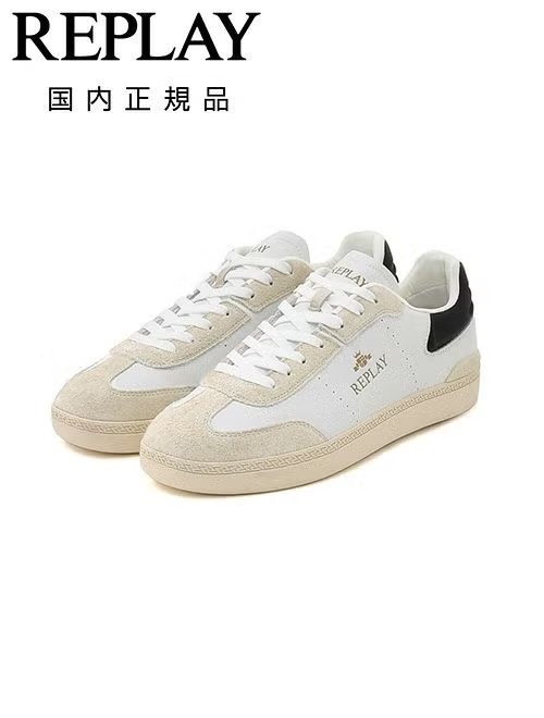 リプレイ　レザースニーカー　レースアップシューズ　Piper Dual　パイパーデュアル　カーフレザー　ホワイト