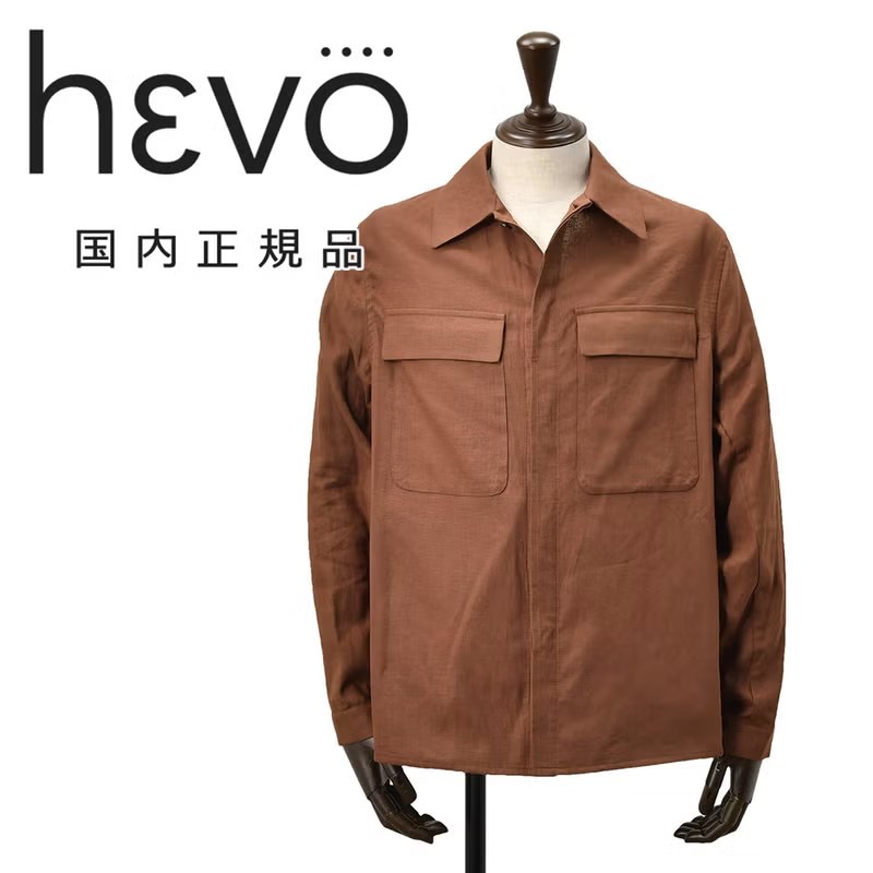 イーヴォ　シャツアウター　ワークブルゾン　スペッキオッラ　SPECCHIOLLA　リネンレーヨン　レッドブラウン