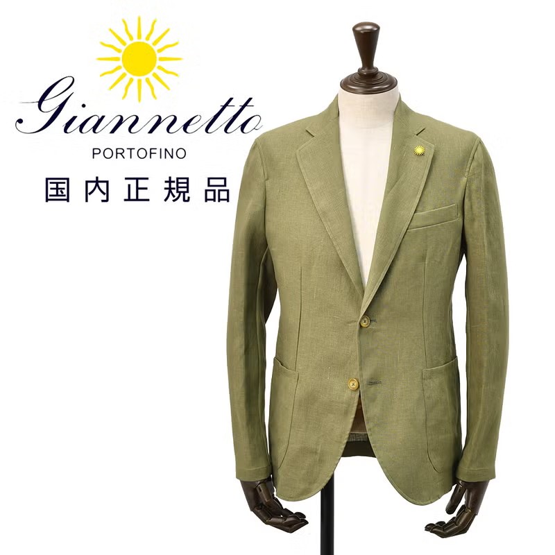 ジャンネット　シャツジャケット　CORALLO　コラッロモデル　麻生地　シングル　リネンオフ