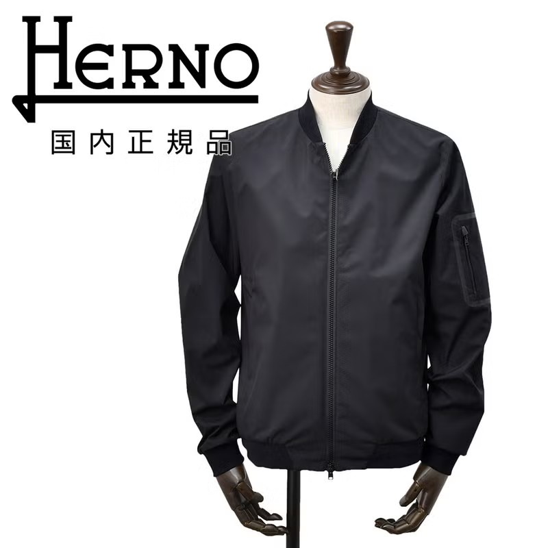 ヘルノ　MA-1型ブルゾン　ライトアウター　撥水ポリエステル　超軽量&撥水　ブラック　黒