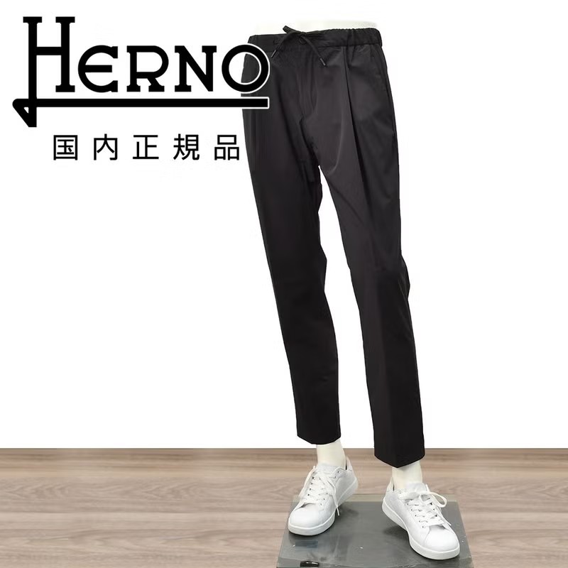 ヘルノ　イージーパンツ　ストレッチナイロン　NYLON MAERTRO　薄手&撥水　ブラック　黒