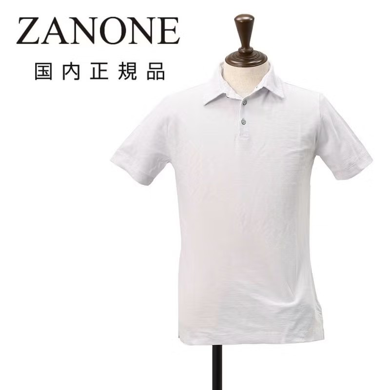 ザノーネ　半袖ポロシャツ　POLO MC　アイスコットン　ice cotton　アイスグレー　スリムフィット