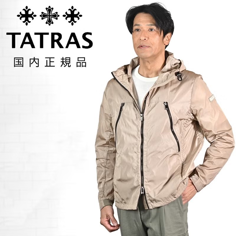 タトラス　ジップアップブルゾン　アウター　ルーリオ　LULIO　撥水ナイロンタフタ　ベージュ