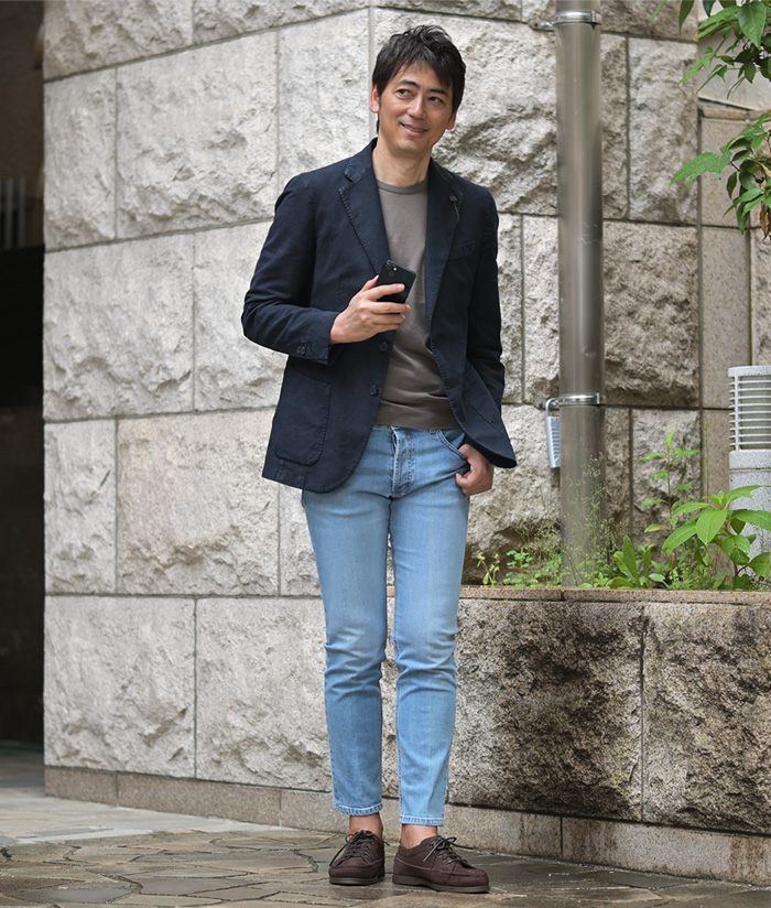 ジャケット×デニムでつくる洗練スタイル