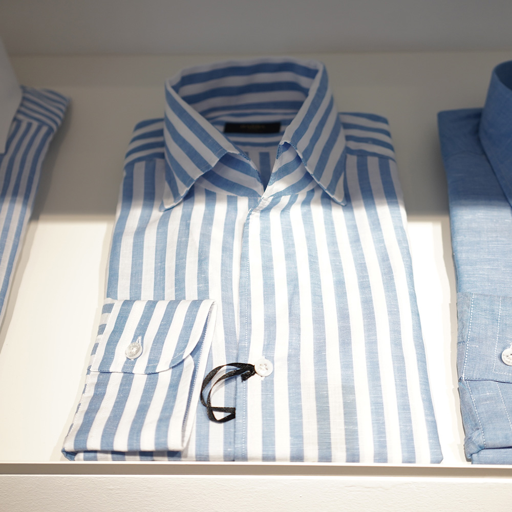 バルバ BARBA 別注 スキッパーカラー リネンシャツ CULTOシリーズ ボタンダウン MADE IN ITALY barba