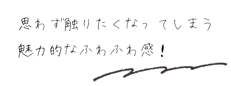 思わず触りたくなってしまう魅力的なふわふわ感！