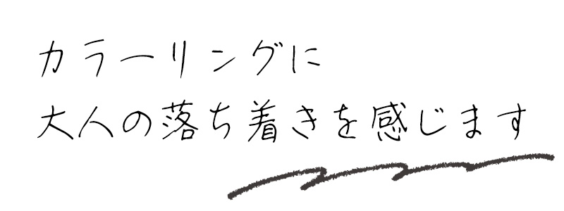 カラーリングに大人の落ち着きを感じます