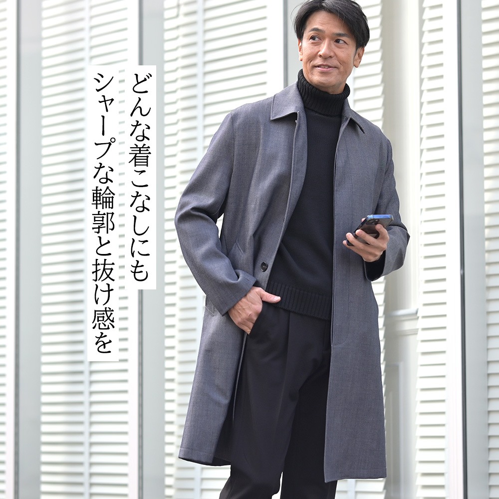 フィンジャック　Finjack　ジャケット着用モデルのバストアップ　色気があり美しいテーラード型ニットジャケット