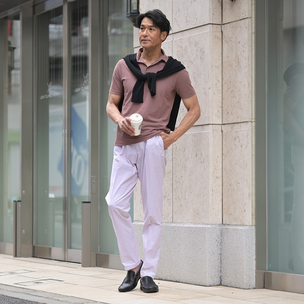 ZANONE（ザノーネ）アイスコットン 半袖ポロシャツ　モデル着用スナップ