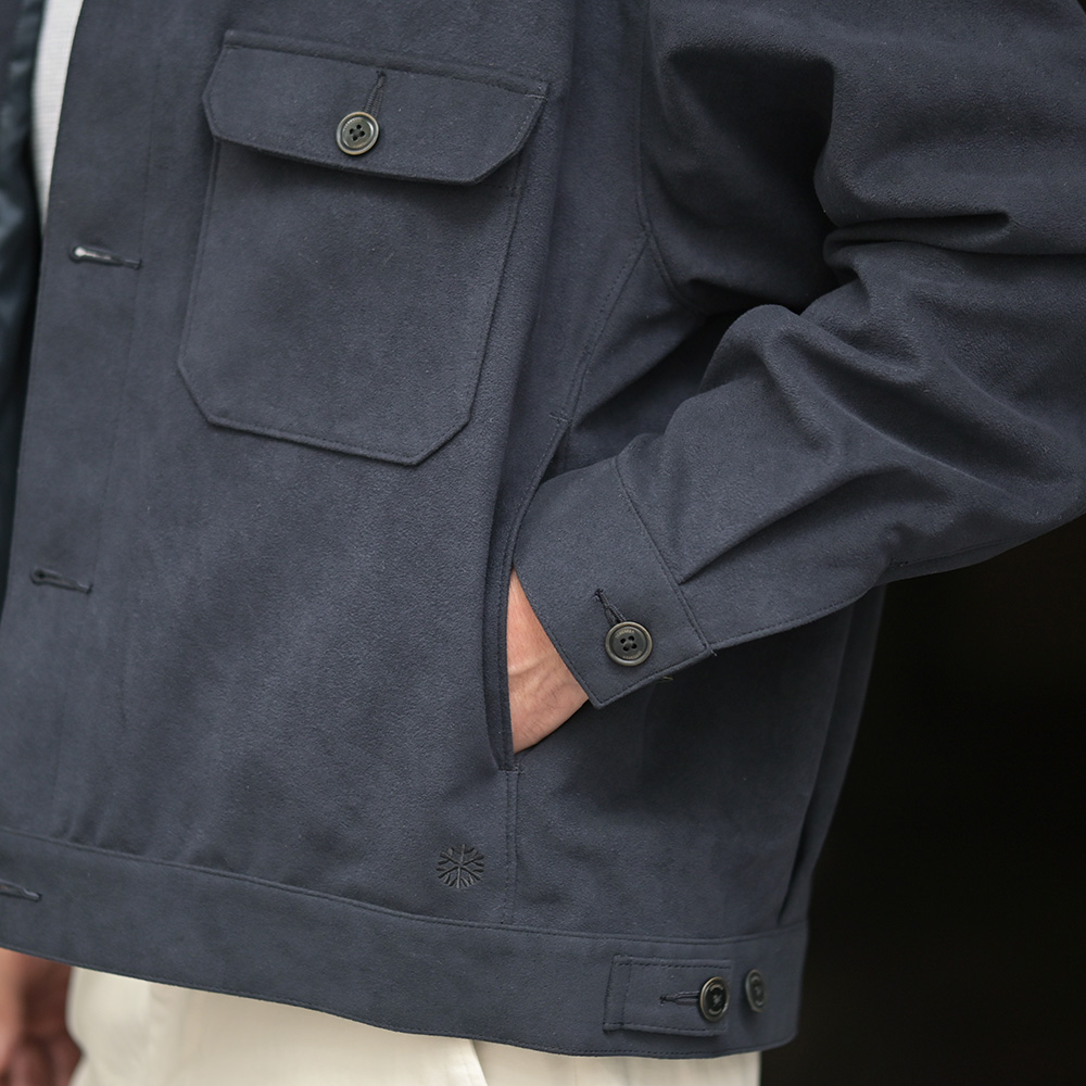 シーグリーン（Seagreen）エコスエード：トラッカージャケット　サイドポケットの画像