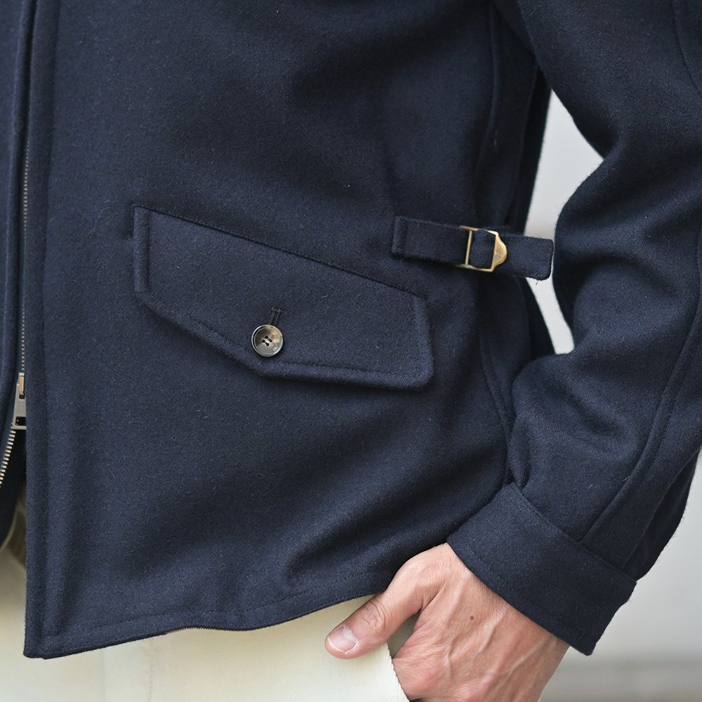 リンペルメアビレ（l'impermeabile）NICK　メルトンウール生地 スタンドカラーブルゾン　ポケットのアップ