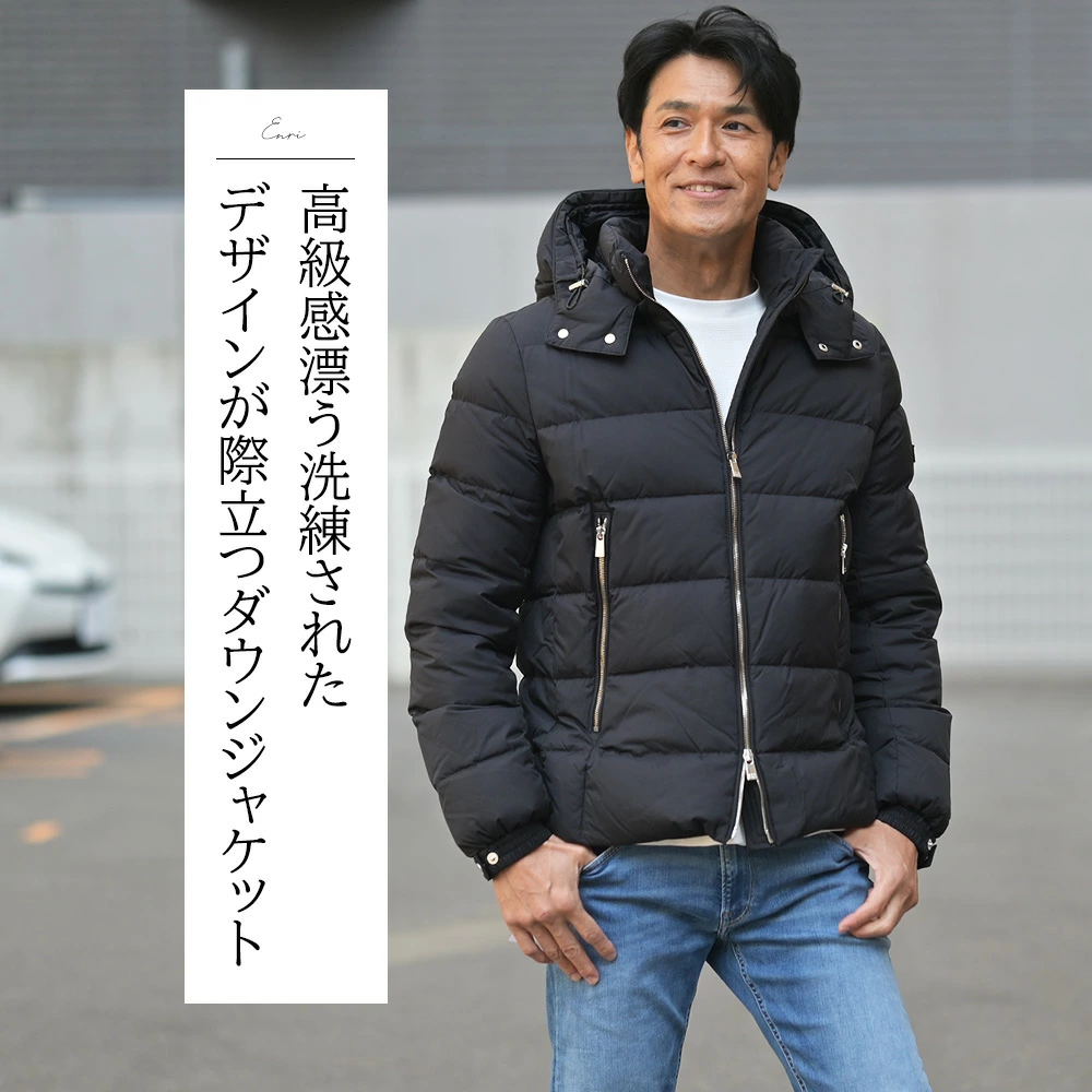 タトラス（TATRAS）ASTONI（アストーニ）ラビットファー調 ボアブルゾンモデル着用上半身画像　ラグジュアリーなムードを高めるボアブルゾン