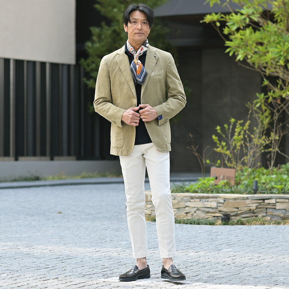 ZANONE（ザノーネ）LUPO RAG ウールミドルゲージ モックネックニット　モデル着用スナップ