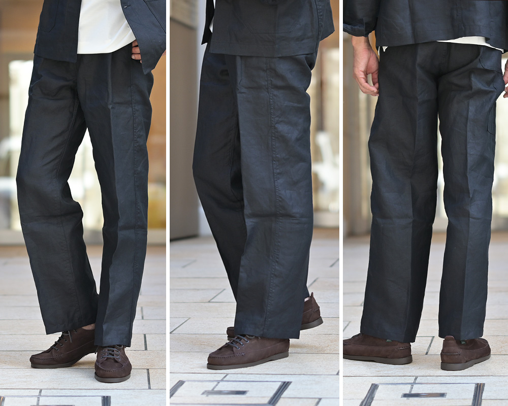 ル トラヴァイユール ガリス（LE TRAVAILLEUR GALLICE）LE VESTON / LE PANTALON アイリッシュリネン セットアップ　リネンパンツシルエット