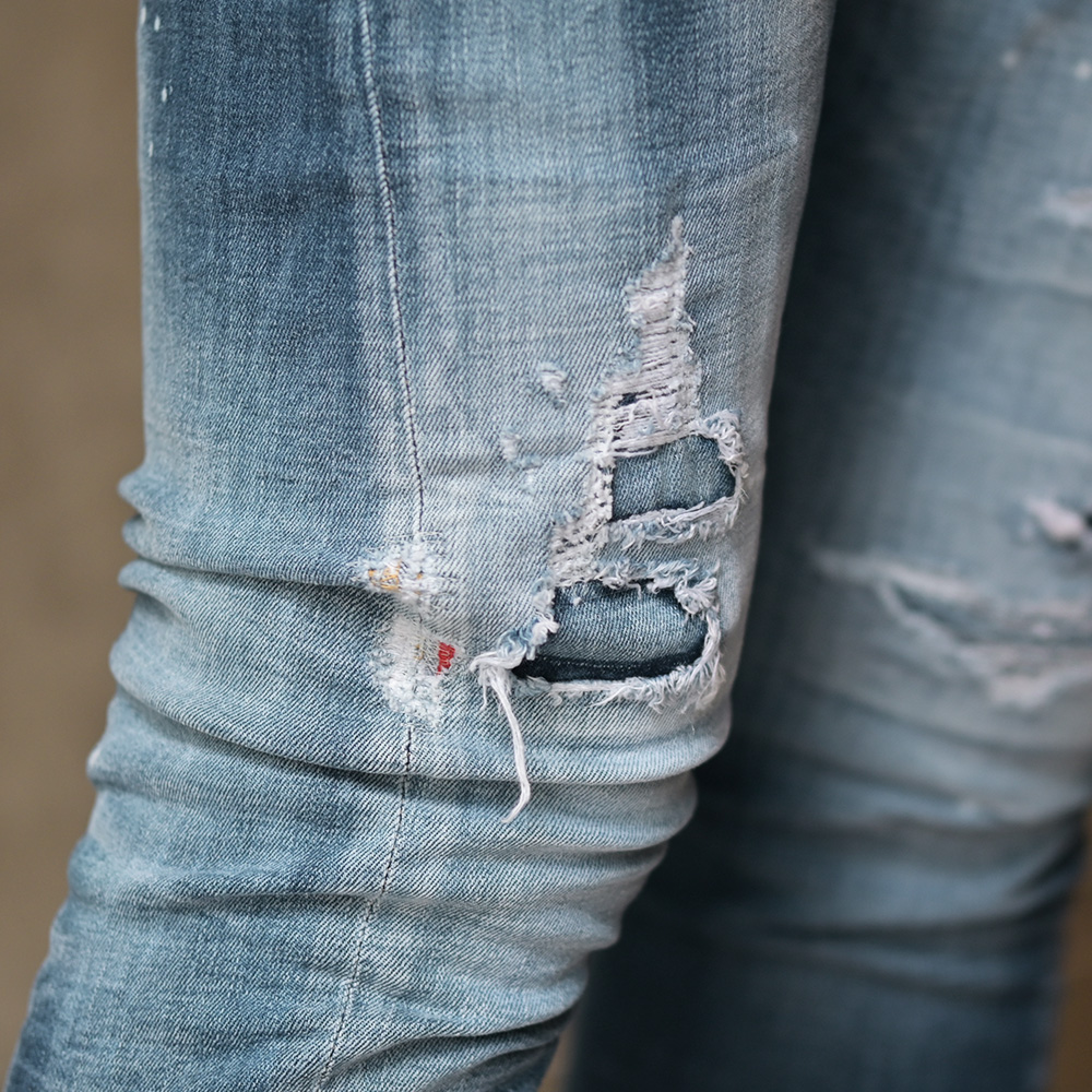 ディースクエアード（DSQUARED2）Slim Twist Jean スリムテーパードデニム　加工部分のアップ